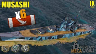 Battleship Musashi 6 Kills & 98k Damage | World of Warships Gameplay