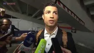 Andy Burton attempts to interview Cristiano Ronaldo three times