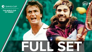 Agassi v Leconte | Davis Cup 1989 Quarterfinals | USA v France | ITF