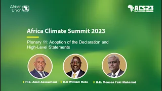 Africa Climate Summit 2023 : Adoption of the Declaration and High-Level Statements