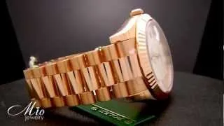 Mens Rolex Day Date II White Roman Dial President Bracelet 18k Rose Gold Mens Watch