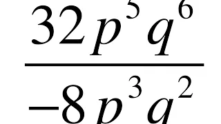 División Algebraica (32p5 q6)/(-8p3 q2)