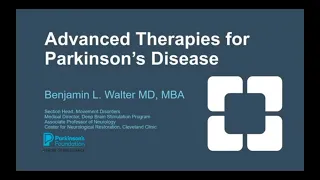 Advanced Therapies for Parkinson's Disease