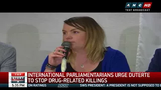 Int'l parliamentarians urge Duterte to stop drug-related deaths