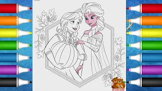 Frozen Anna & Elsa Coloring Page - Раскраска Холодное Сердце Анна и Эльза | Мультик для детей