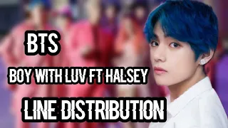[CORRECTED] BTS - BOY WITH LUV FT HALSEY (line distribution + color coded)