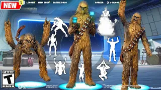 CHEWBACCA Fortnite x Star Wars doing all Built-In Emotes and Funny Dances