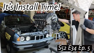 Installing the S52 Drivetrain Into the E34! | E34 S52 Swap Ep. 5