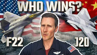 F-22 vs Chinese J-20 | Fighter Pilot Reacts