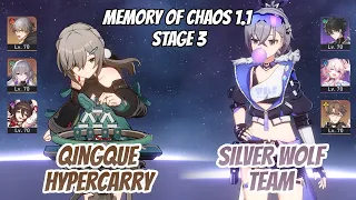 Qingque Hypercarry & SW x Nameless Team Memory of Chaos Stage 3 (3 Stars) | Honkai Star Rail