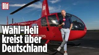 BILD-Wahl-Heli: Reporter berichtet live aus der Luft | Bundestagswahl