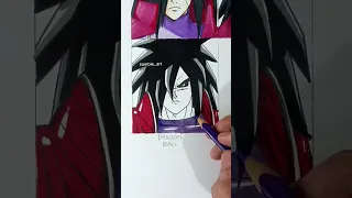 How to Draw Madara Uchiha in different anime styles full video #shorts #anime #madara #drawing