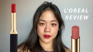 L'Oreal Voluminous Matte Colour Riche Lipstick Review & Swatches | try-on from a non-sponsored gworl