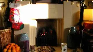 Living Fireplace Christmas Scene George Michael - December song  I dreamed of Christmas