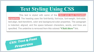 CSS Tutorial: Text & Font Properties in CSS |  Fonts in CSS | CSS Text Styling Tutorial