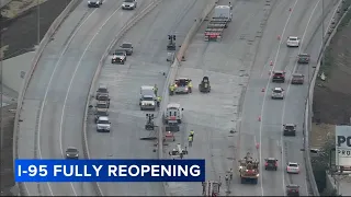 Permanent lanes of I-95 to fully reopen in Philadelphia nearly year after deadly collapse