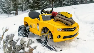 Go Kart Snow Tracks From China! Camaro Shreds The Snow!