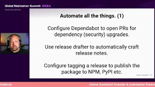 Global Maintainer Summit 2021: Paulus Schoutsen-Staying afloat running a big open source project