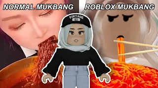 I REACTED TO NORMAL MUKBANG VS. ROBLOX MUKBANG…