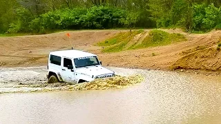 Water crossing in Jeep Wrangler JK Sahara at Badlands Off Road Park