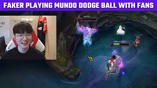 Faker playing Mundo dodge ball with fans | T1 cute moments