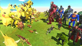 MARVEL DEADLY WAR☠️- YELLOW TEAM🟡vs MARVEL TEAM🦸- Animal Revolt Battle Simulator