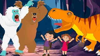 we're going on a Bear hunt vs Dinosaur hunt vs Yeti hunt - Preschool Songs