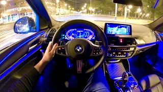 BMW X4 2021 - NIGHT POV test drive (pure driving & engine sound) M Sport xDrive 20d