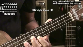 Ukulele Blues In A - Am Pentatonic Solo Lesson Tutorial @EricBlackmonGuitar