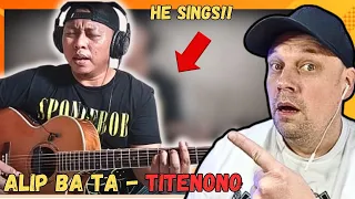 He's SINGING! | ALIP BA TA Hendra Kumbara & Selagood - Titenono (cover genjrengan) [ Reaction ]