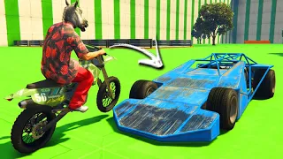 GTA V Online: MOTOS vs CARRO RAMPA - RAMPEI todo MUNDO!!! ÉPICO