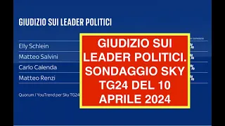 GIUDIZIO SUI LEADER POLITICI. SONDAGGIO SKY TG24 DEL 10 APRILE 2024