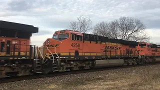 Bnsf train struggles up the hill