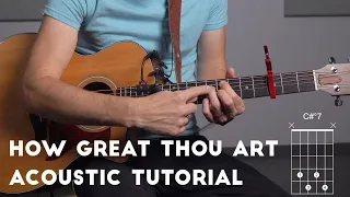 How Great Thou Art // Acoustic Finger style Tutorial with Chord Diagrams