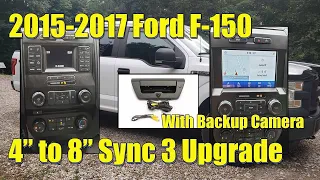 2015-2020 F150 Sync 3 8 inch Stereo Navigation Upgrade with Backup Camera Installation