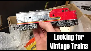 Looking for Vintage Trains & Locomotives in Old Boxes at a Train Store