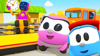 Leo the Truck and Lea the Truck build a railway! NEW baby cartoons & educational videos for kids.