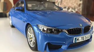 Paragon 1:18 scale BMW M4 in Yas Marina Blue UNBOXING