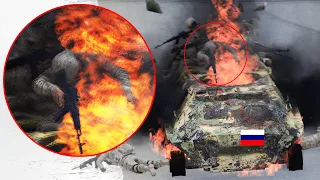 RUSSIANS WERE BURNED ALIVE IN THE AMBUSH | AT operator hunting Russians at point blank - arma 3