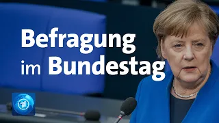 Befragung von Bundeskanzlerin Merkel im Bundestag