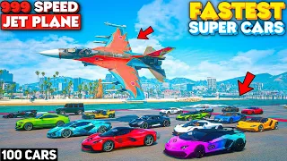 GTA 5: Fastest Super Cars Vs 999+ KMPH Rocket Jet Plane!🔥 SPEED TEST😱 Shocking Results! GTA 5 MODS!