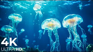 Relaxing Jellyfish Dance in Stunning 4K with Calming Music