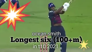 Odean Smith hit longest six in T10 league (2021) || 100+m longest six|| biggest six in T10 league