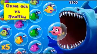 Fishdom - comparison  ( Game Ads vs Reality )