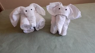 Towel Animal Folding - Towel Elephant  |  Towel Folding Design (Origami) | Towel Art  Housekeeping