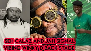 seh calaz bhandi and Jah signal vibing winky d song back stage | full video