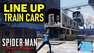 Line up 3 Train Cars in Front of Tunnel | Harlem Trains Out of Service | Spider-Man Miles Morales