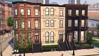 NYC BROWNSTONE TOWNHOUSES | Sims 4 Speed Build (Stop Motion)