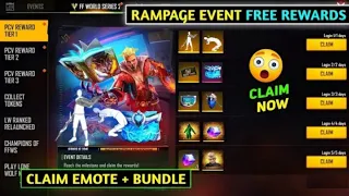 RAMPAGE FREE REWARDS - New Emot in Rampage Event | Rampage 4.0 Free Rewards| Free fire new event