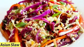 crunchy Asian slaw without mayonnaise | salad recipes  | Easy Asian slaw recipe